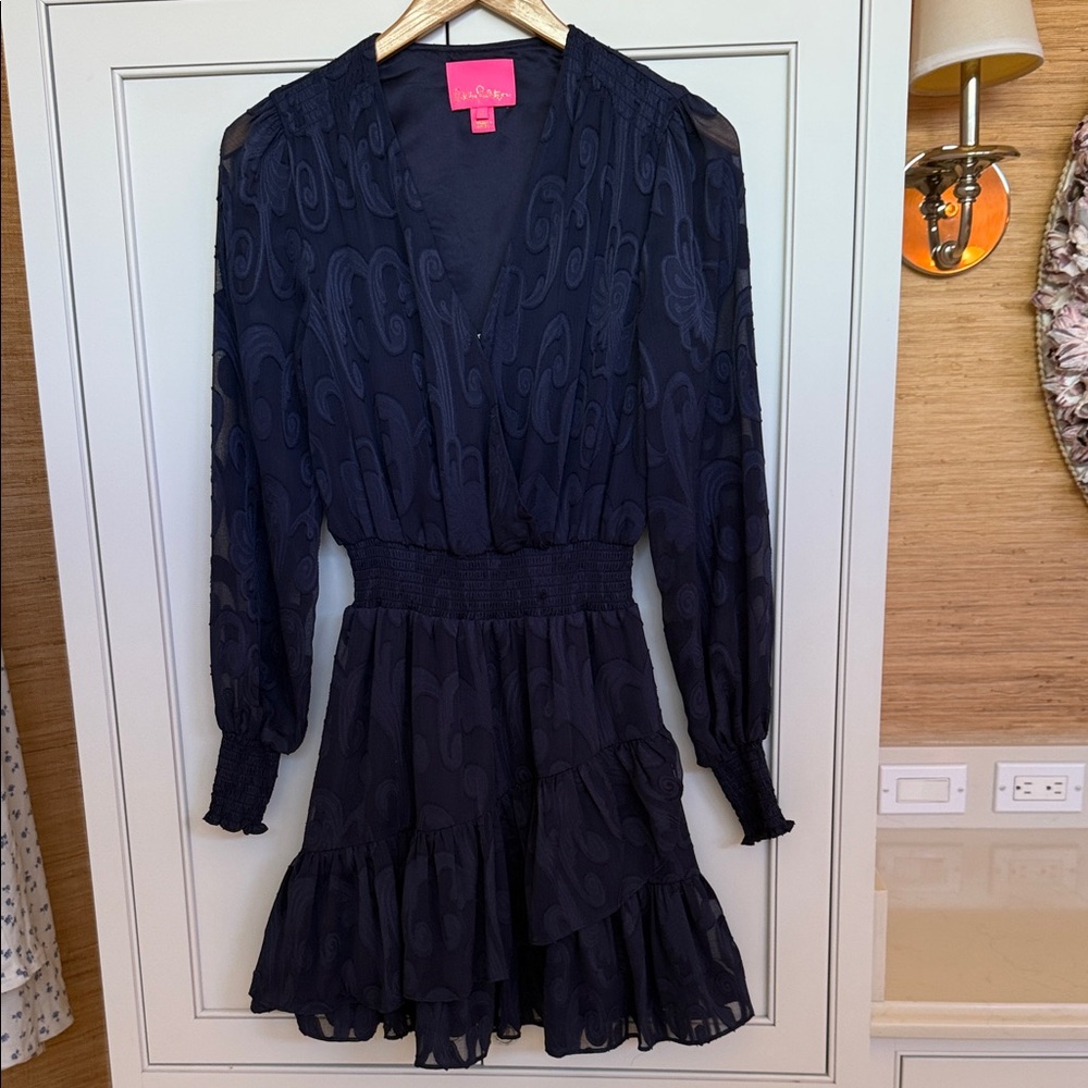 Lilly Pulitzer Navy Long-Sleeve Dress